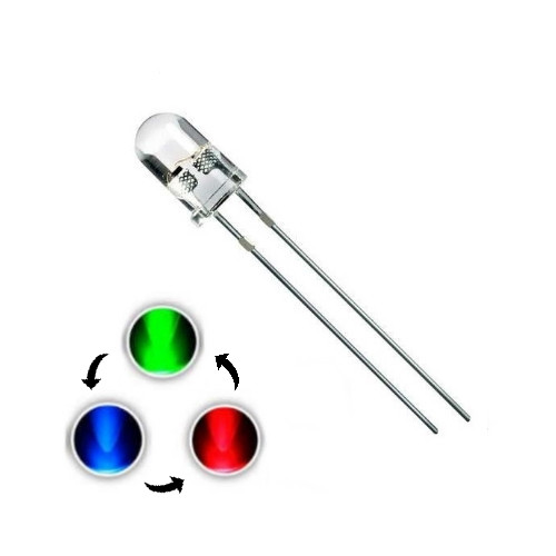 Светодиод RGB медленно мигающий 5 мм прозрачный