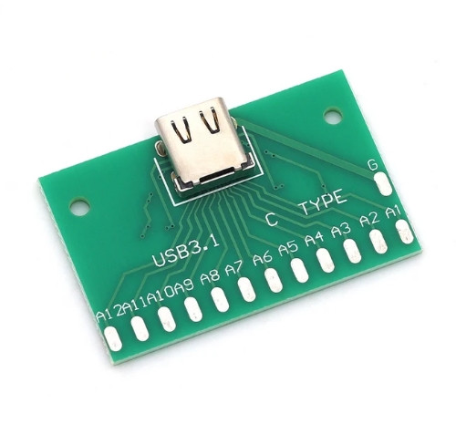 Плата с USB Type-C femaly разъемом 24pin