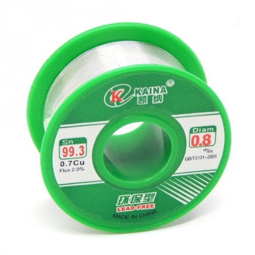 Бессвинцовый припой Kaina зеленая 0.8mm 100g