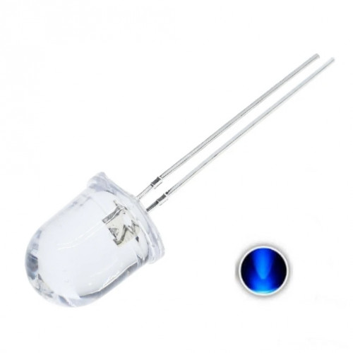 Светодиод 10 мм синий прозрачный